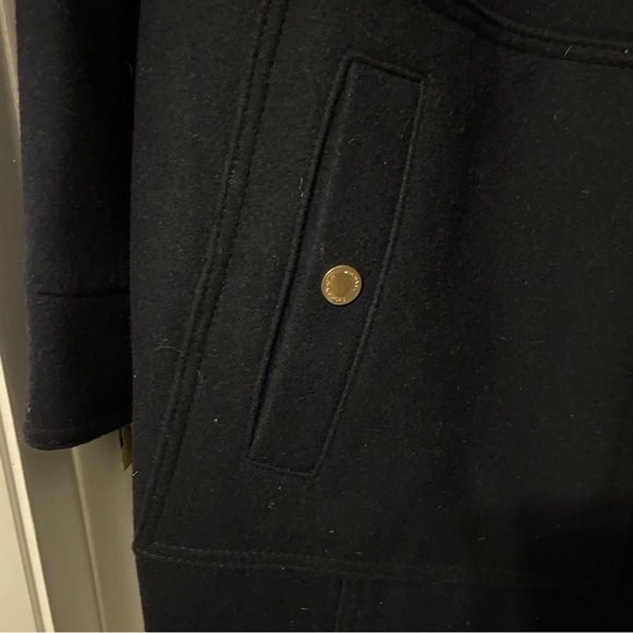 Michael Kors Hooded Navy‎ Blue Wool Coat 1X - Picture 3 of 9